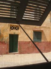 A view of a street out of a window