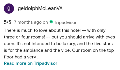 Screenshot of a review